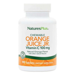 Вітамін С Nature's Plus Chewable Orange Juice Jr, Vitamin C, Natural Orange, 100 mg, 90 Tablets Nature's Plus