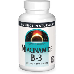 Niacinamide B-3, 100 mg, 100 Tablets Source Naturals