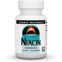 Niacin, 100 mg, 100 Tablets Source Naturals