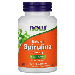 Спирулина Now Foods (Spirulina) 500 мг 120 растительных капсул