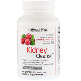 Средство для очищения почек Kidney Cleanse, Health Plus, 550 мг, 60 капсул