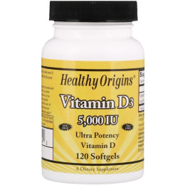 Витамин D3 Healthy Origins (Vitamin D3) 5000 МЕ 120 капсул