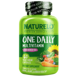 Мультивитамины для женщин 50+, One Daily Multivitamin for Women 50+, NATURELO, 60 вегетарианских капсул