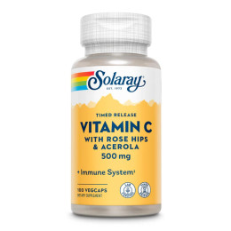 Vitamin C with Rose Hips & Acerola, Timed Release 500mg - 100 vcaps Solaray