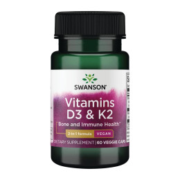 Vitamins D3 & K2 2000 Iu & 75mcg - 60 vcaps Swanson