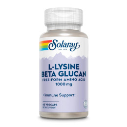 L-Lysine with Beta Glucan 1000mg - 60 vcaps Solaray