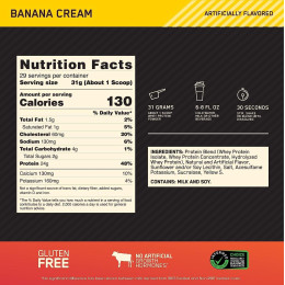 Протеїн Optimum Nutrition Gold Standard 100% Whey 908 g (Banana Cream) EU Optimum Nutrition