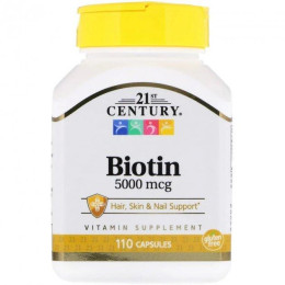 Біотин Biotin 5000 mcg 110 Tabl 21st Century