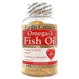 Омега-3 Earth's Creation Omega 3 1000 mg (Cholesterol Free) 100 softgels Earth's Creation