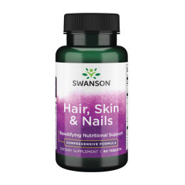 Формула для шкіри, волосся і нігтів Swanson Hair, Skin & Nails 60 tabs Swanson