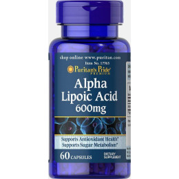 Альфа-ліпоєва кислота Puritan's Pride (Alpha Lipoic Acid) 600 мг 60 капсул