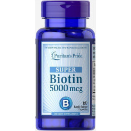 Біотин і Кальцій Puritan's Pride (Biotin with Calcium) 5000 мкг / 222 мг 60 капсул