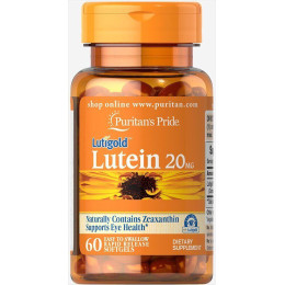 Лютеїн для зору з зеаксантином Puritan's Pride (Lutein with Zeaxanthin) 20 мг 60 капсул