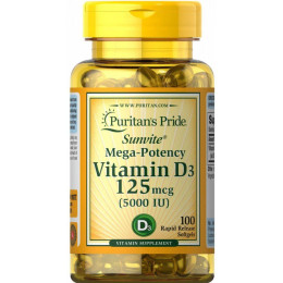 Вітамін D3 Puritan's Pride (Vitamin D3) 5000 МО 100 капсул