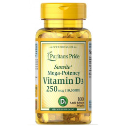 Вітамін Д3 Puritan's Pride (Vitamin D3) 10000 МО 100 капсул