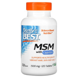 Метилсульфонілметан МСМ Doctor's Best (MSM with OptiMSM) 1500 мг 120 таблеток