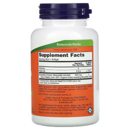 Экстракт босвеллии Now Foods (Boswellia Extract) 500 мг 90 капсул