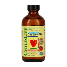 Cod Liver Oil Liquid - 237ml Natural Strawberry ChildLife Essentials