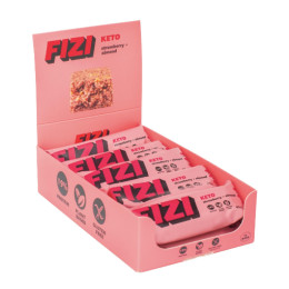 Протеїнові батончики, KETO Protein Bar - 10x45g Strawberry + Almond FIZI