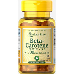 Бета каротин, Beta-Carotene 25000 IU - 100 Softgels Puritans Pride