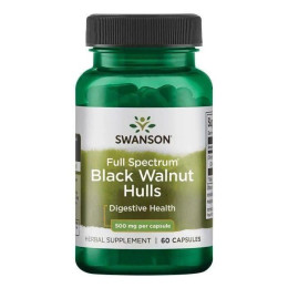 Шкаралупа чорного горіха Swanson Black Walnut Hulls Full Spectrum 500 mg 60 caps Swanson