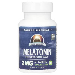 Melatonin, Time Release, 2 mg, 60 Tablets Source Naturals