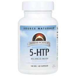 5-HTP, 100 mg, 60 Capsules (50 mg per Capsule) Source Naturals