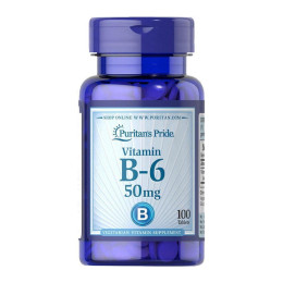 Vitamin B-6 (Pyridoxine Hydrochloride) 50 mg 100 Caplets Puritan's Pride