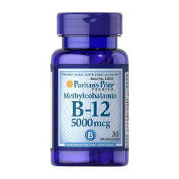 Vitamin B-12 5000 mcg Methylcobalamin, 30tabs Puritan's Pride