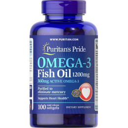 Омега-3 Puritan's Pride Omega-3 Fish Oil 1200 mg 100 Softgels Puritan's Pride