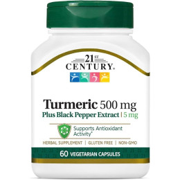 Куркума 21st Century Turmeric Plus Black Pepper Extract 500 mg 60 Vegetarian Capsules 21st Century