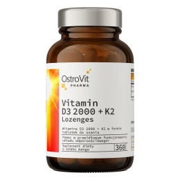 Вітамін D3 і K2 Ostrovit Pharma Vitamin D3 2000 + K2 Lozenges 360 tabs (Mango) OstroVit