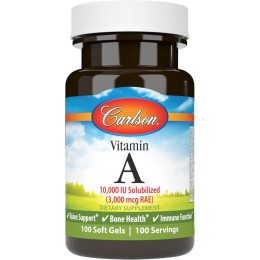 Вітамін A Carlson Vitamin A, 3,000 mcg RAE (10,000 IU), 100 Soft Gels Carlsson