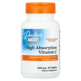 Вітамін C Doctor's Best High Absorption Vitamin C with PureWay-C, 500 mg, 60 Tablets Doctor's s Best