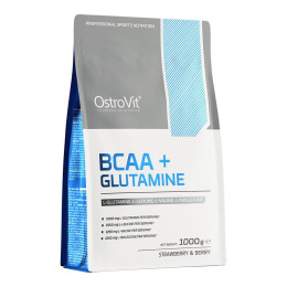 Амінокислоти Ostrovit BCAA + Glutamine 1000 г, Strawberry & Berry OstroVit