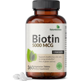 Біотин Futurebiotics Biotin 5000 mcg 360 рослинних таблеток FutureBiotics