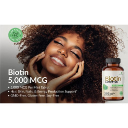 Біотин Futurebiotics Biotin 5000 mcg 360 рослинних таблеток FutureBiotics