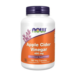 Яблучний оцет NOW (Apple Cider Vinegar) 450мг, 180 веган капсул