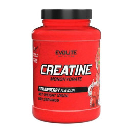 Креатин Моногідрат (Creatine Monohydrate) Evolite Nutrition у порошку, 1000 г, Полуниця