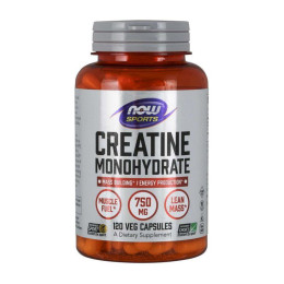 Креатин Моногідрат NOW (Creatine) 750 мг, 120 капсул