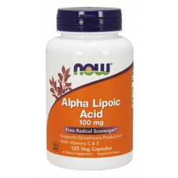 Альфа-ліпоєва кислота (Alpha Lipoic Acid) 100 мг, Now Foods, 120 веган капсул