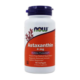 Астаксантин (Astaxanthin) 4 мг, Now Foods, 90 м'яких капсул