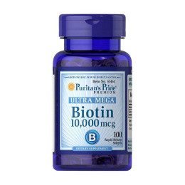 Біотин (Biotin) 10000 мкг, Puritan's Pride, 100 м'яких капсул