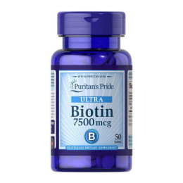 Біотин (Biotin) 7500 мкг, Puritan's Pride, 50 табл