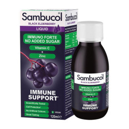 Вітаміни для імунітету (Immuno Forte Sugar Free + Vitamin C + Zinc Liquid), Sambucol, 120 мл