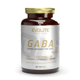 ГАМК (гамма-аміномасляна кислота) GABA 375 мг, Evolite Nutrition, 180 веган капсул