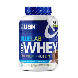 Сироватковий протеїн USN Blue Lab 100% Whey Premium Protein 2000 г, Карамельний шоколад