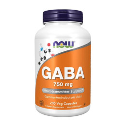 ГАМК (гамма-аміномасляна кислота) GABA 750 мг, Now Foods, 200 cap