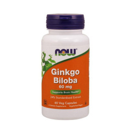 Гінкго Білоба (Ginkgo Biloba) 60 мг, Now Foods, 60 капсул