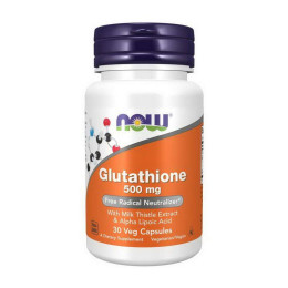 Глутатион (Glutathione) 500 мг, Now Foods, 30 веган капсул